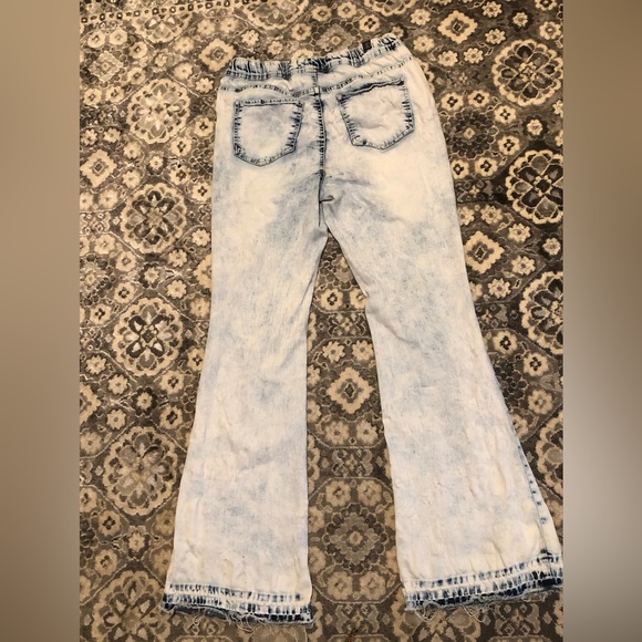 Flared distressed jeans women’s juniors size large drawstring size 14/16 - Picture 2 of 3